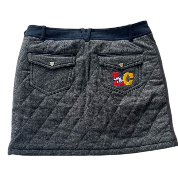 Louis Castel quilted gray wool blend mini golf skirt with built in shorts 6 - Picture 2 of 9